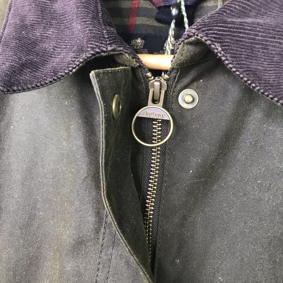 Barbour Acorn Waxed Cotton Jacket, Olive, Size 10 - Picture 7 of 8
